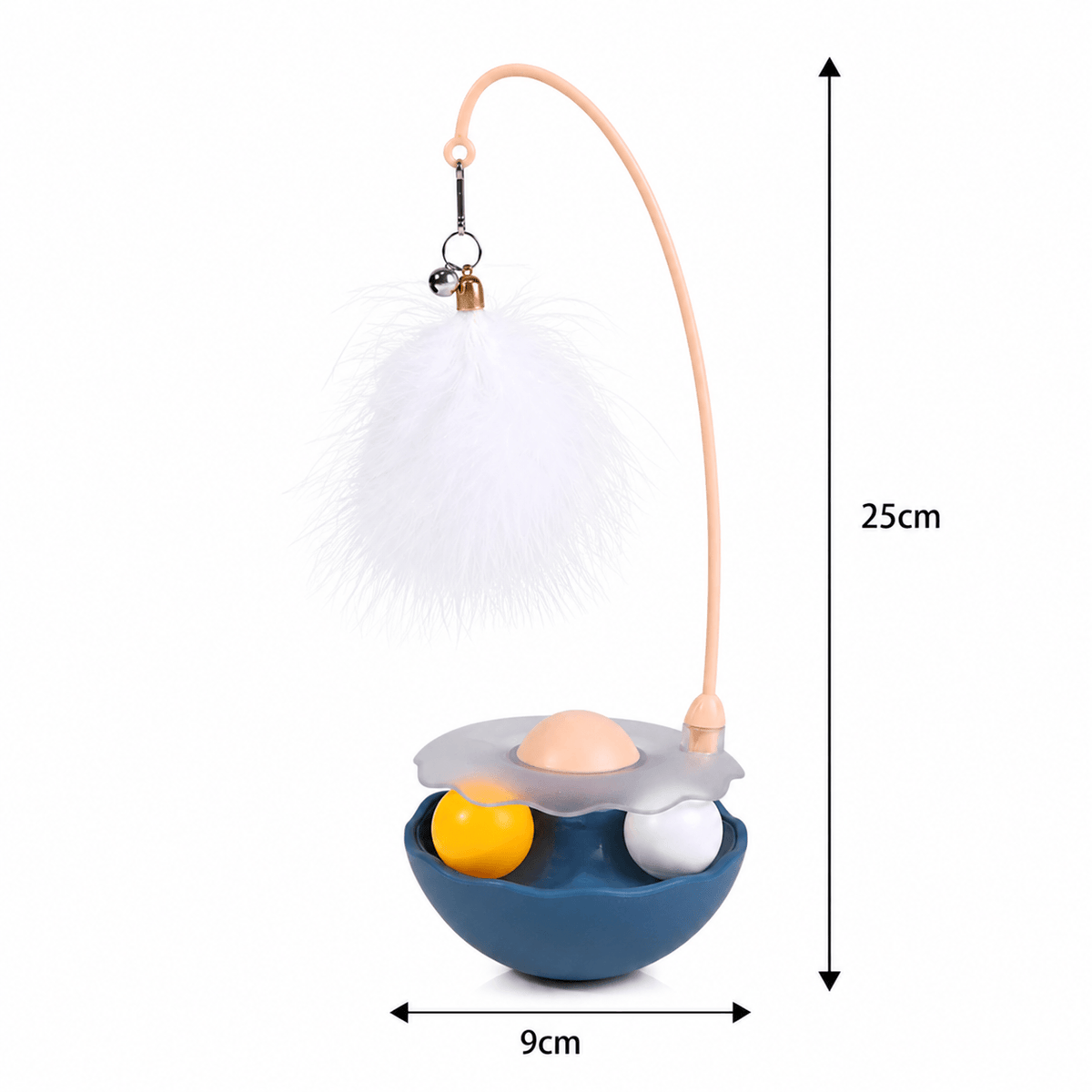 Interactive Cat Toy with Feather, Bell & Catnip