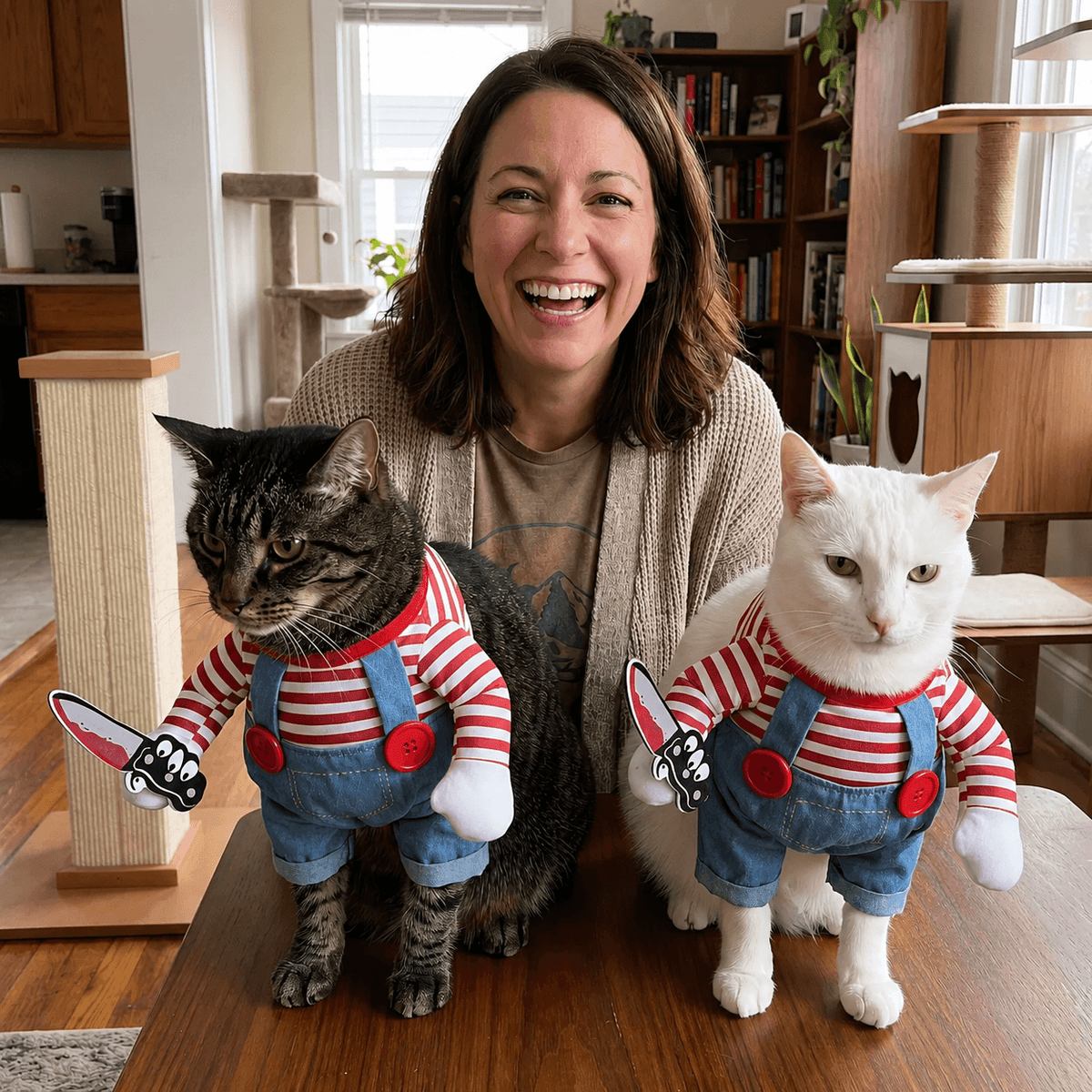Scary Doll Pet Costume & Funny Halloween Costume for Cats & Dogs