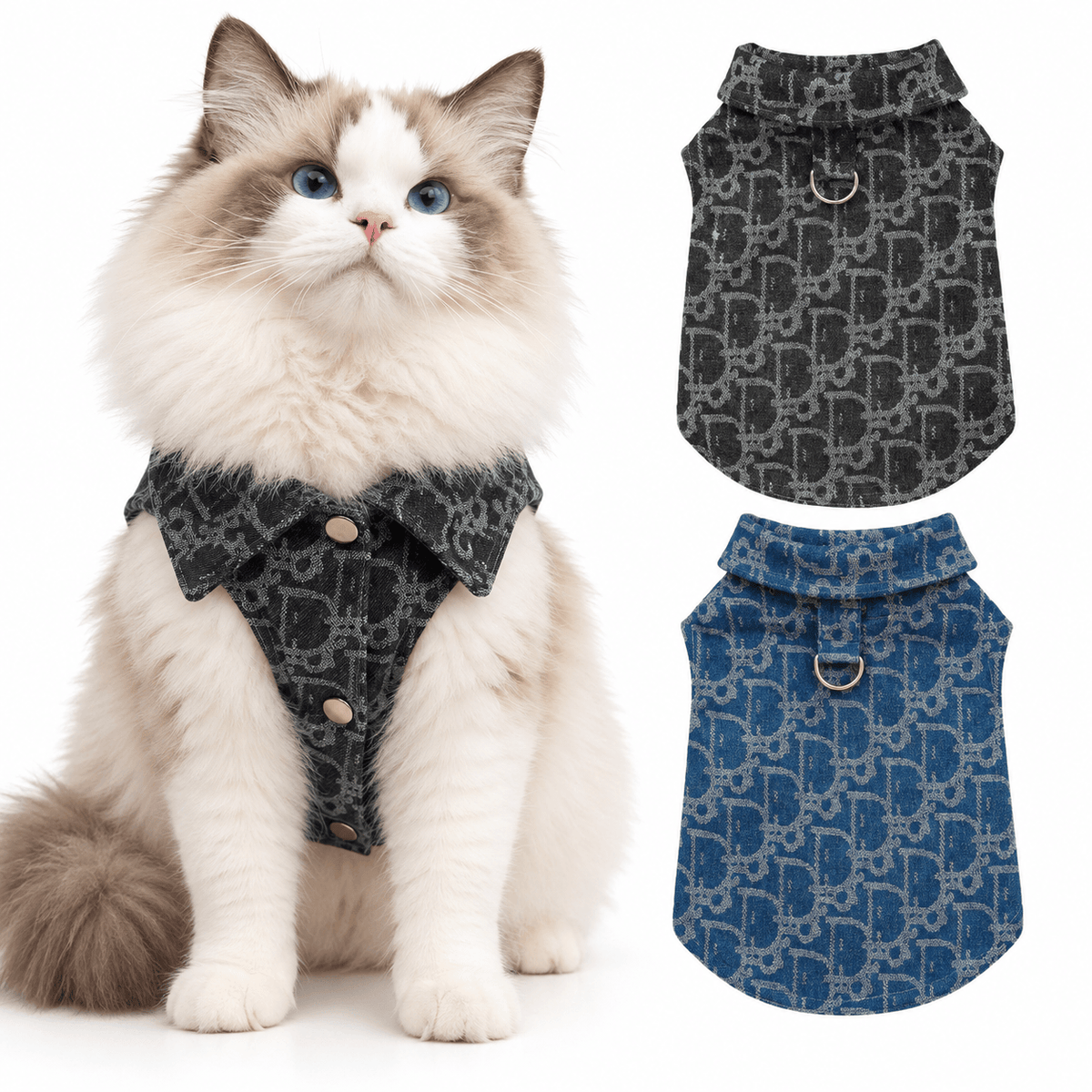 Denim-Style Vest for Dogs & Cats