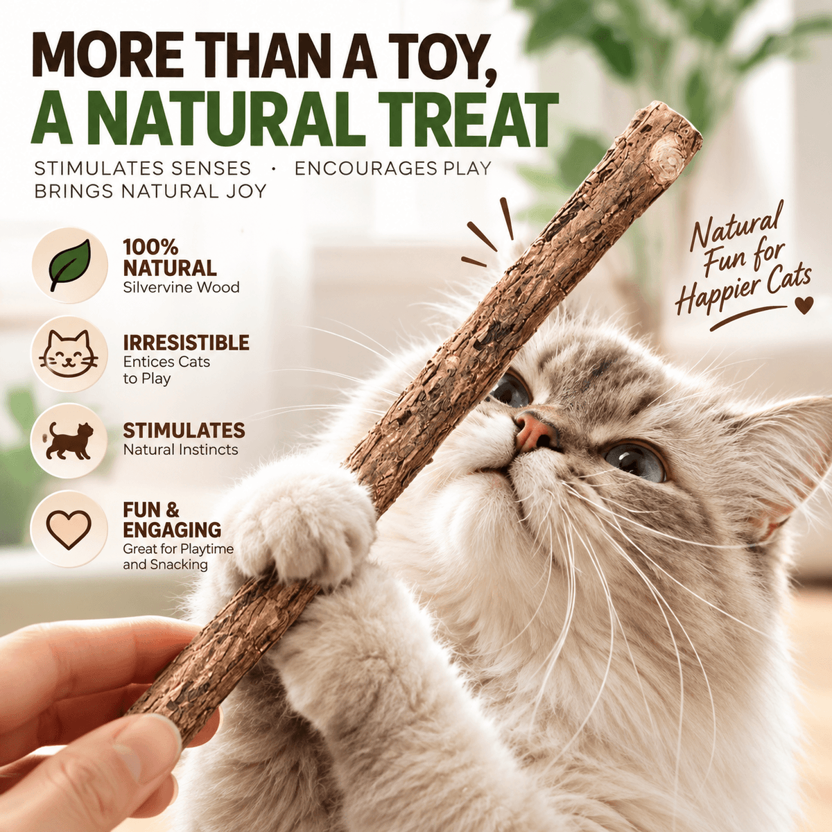 Extra-Long Silvervine Cat Chew Stick