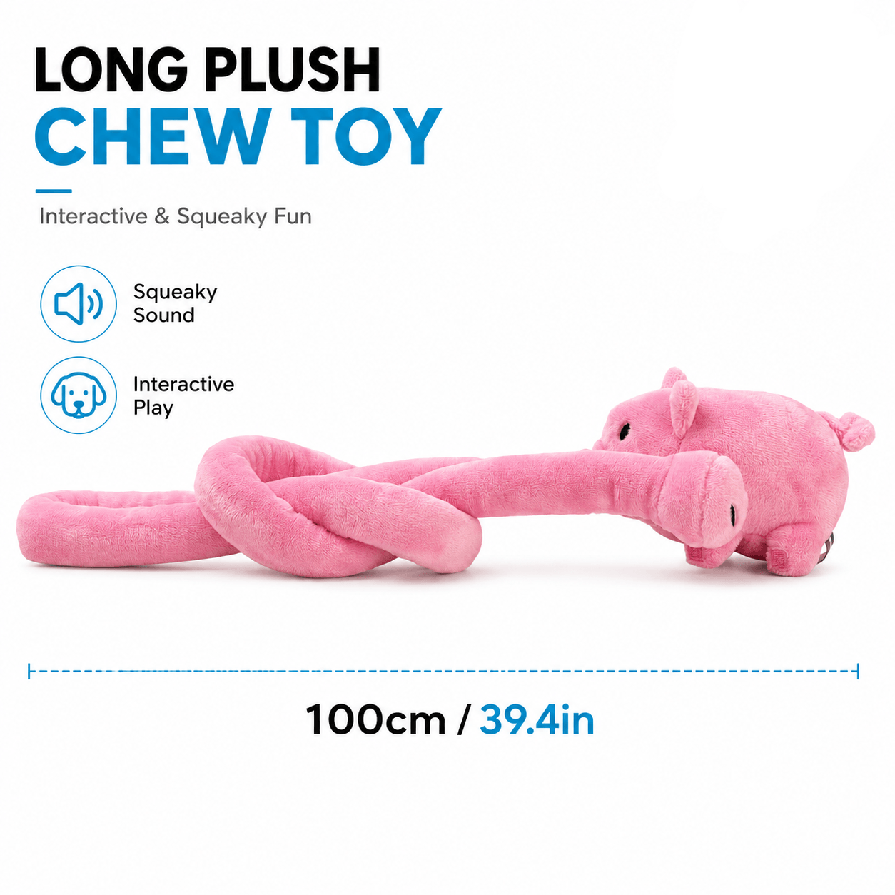Long Plush Squeaky Dog Toy for Tug and Fetch - view 10