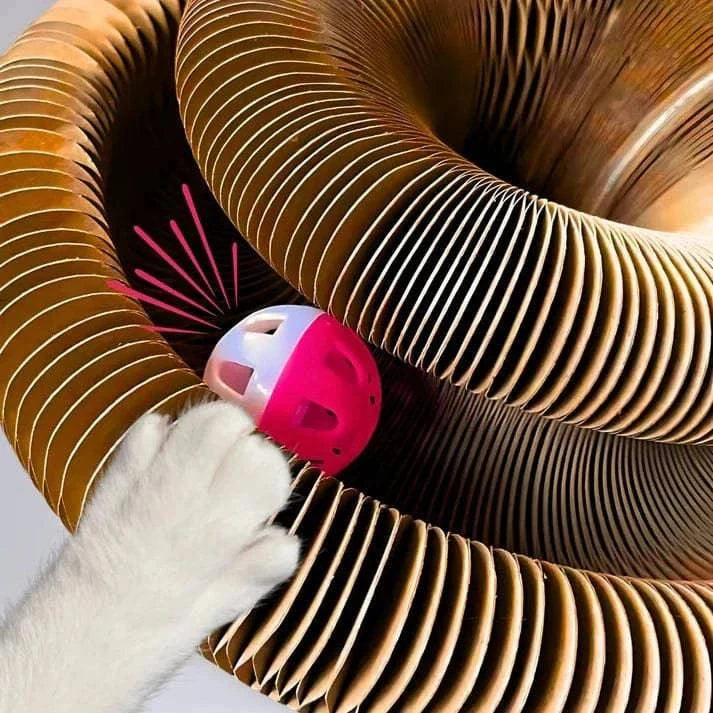 Interactive Honeycomb Cat Scratcher Lounge by Noblias with a honeycomb design, providing a cozy spot for cats to scratch and relax.