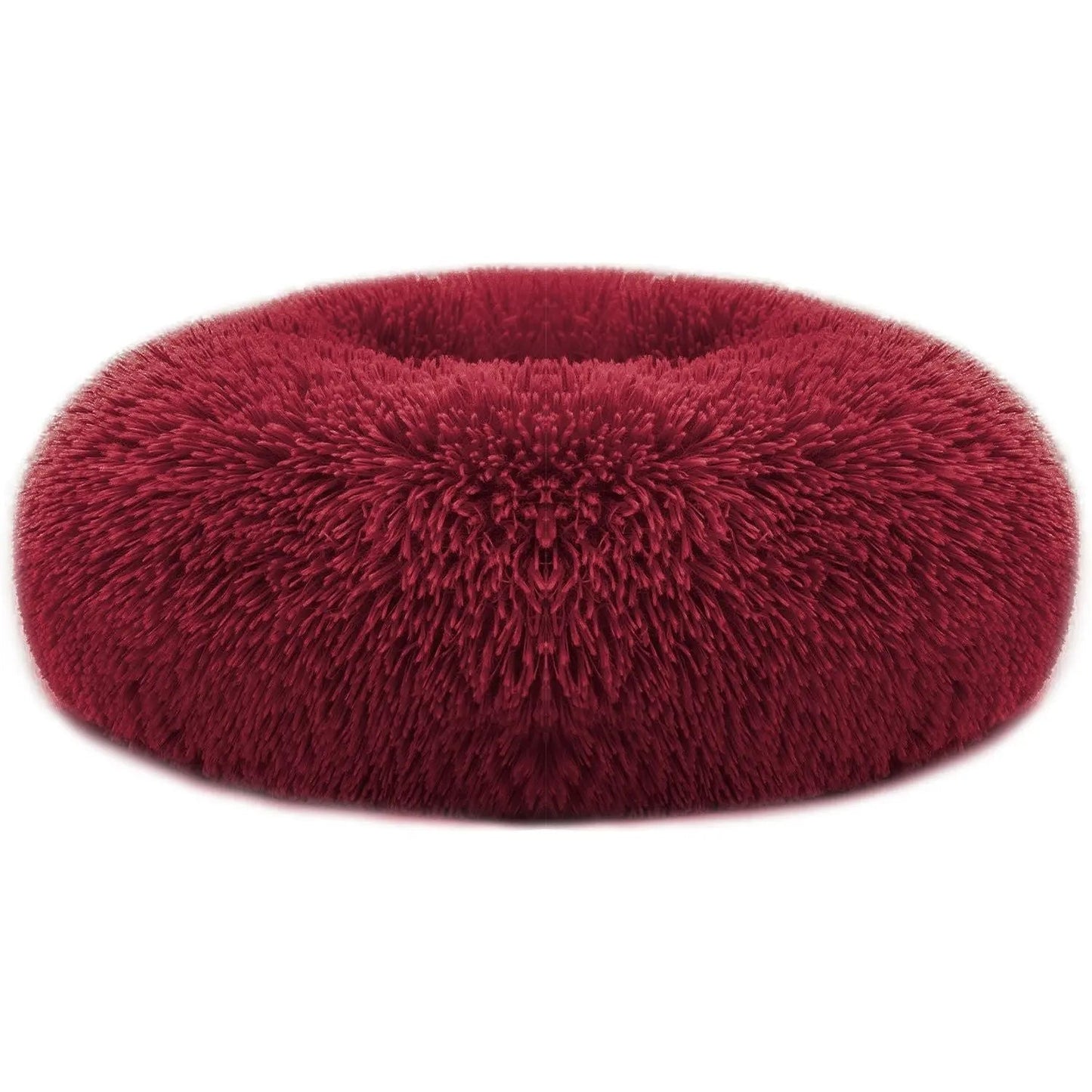 Brown Noblias soft fleece pet bed in cozy nest style for small dogs and cats up to 11 lbs, offering warmth and comfort.