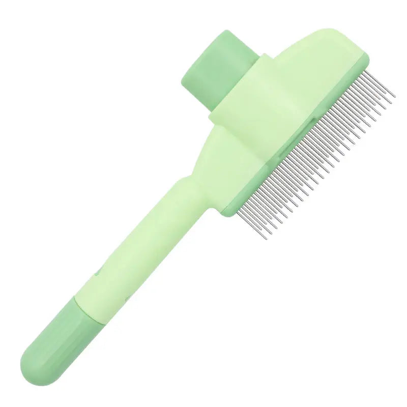 Yellow Noblias Pet Hair Remover brush with ergonomic handle, designed to easily remove pet hair from furniture and clothing.