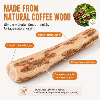 Coffee Wood Dog Chew Toy  Natural Long-Lasting Chewing Stick for Dogs