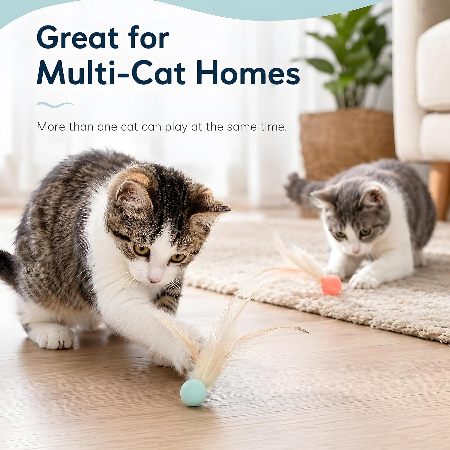 6-Pack Cat Feather Ball Toys for Indoor Cats - view 5