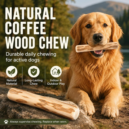 Coffee Wood Dog Chew Toy  Natural Long-Lasting Chewing Stick for Dogs