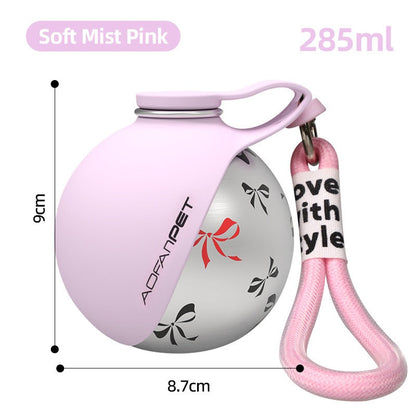 Portable Stainless Steel Dog Water Bottle with Bowl