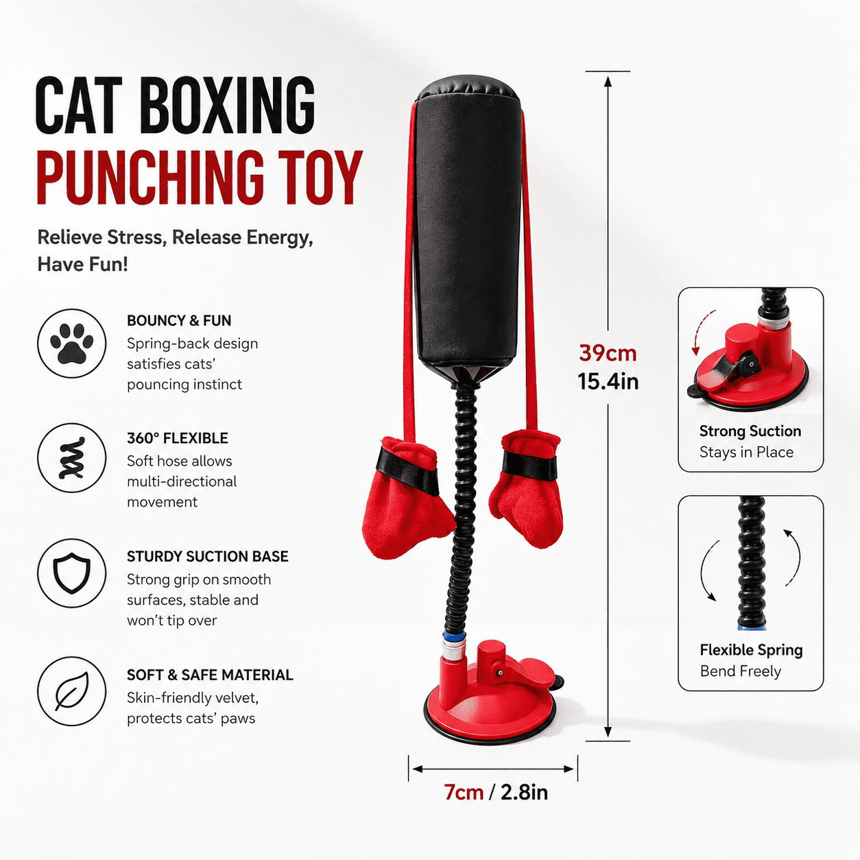 Interactive Cat Boxing Toy with Suction Cup and Spring