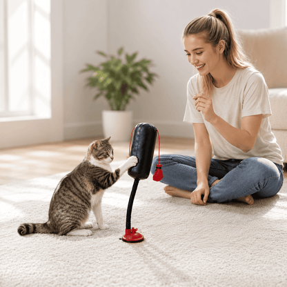 Interactive Cat Boxing Toy with Suction Cup and Spring