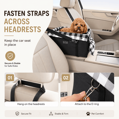 Center Console Dog Car Seat with Safety Leash - view 2