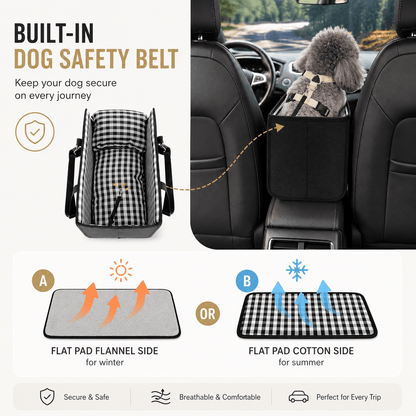 Center Console Dog Car Seat with Safety Leash - view 5