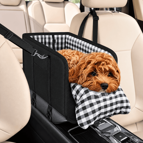 Center Console Dog Car Seat with Safety Leash