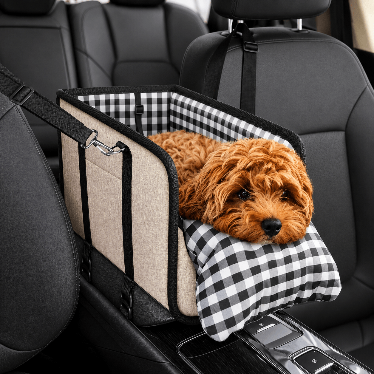 Center Console Dog Car Seat with Safety Leash - view 9