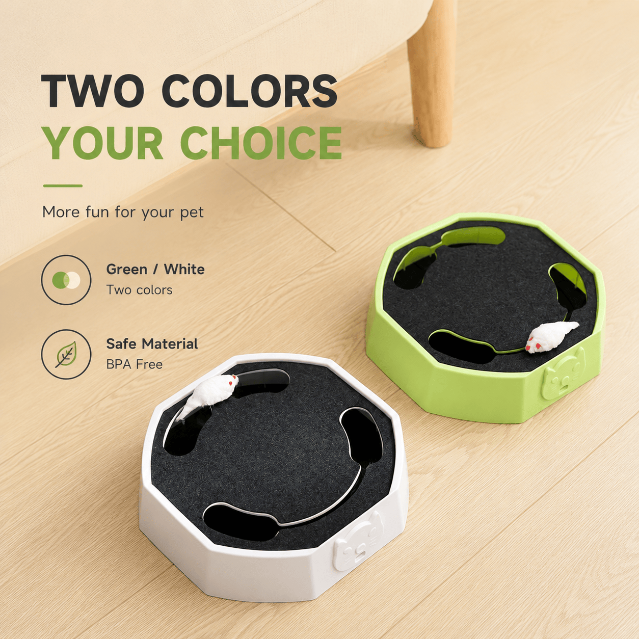 Automatic Cat Scratcher Toy with Moving Plush Mouse