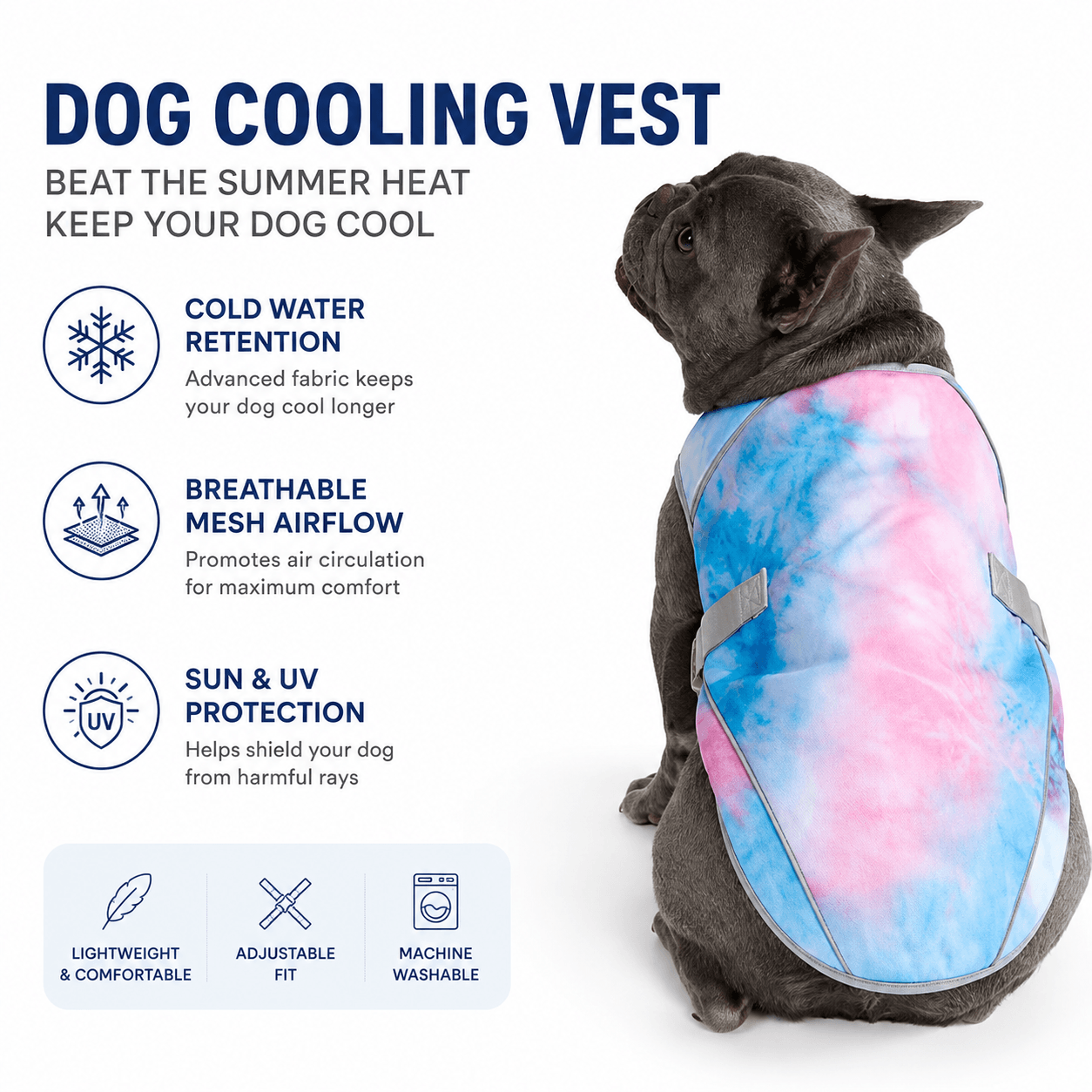 Dog Cooling Vest Hot Weather SPF 50 UV Protection - view 3