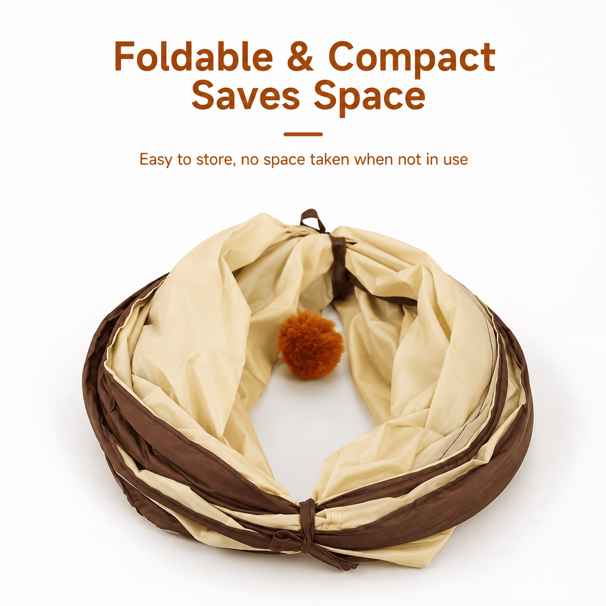 Foldable Cat Tunnel & Interactive Hide & Play Toy