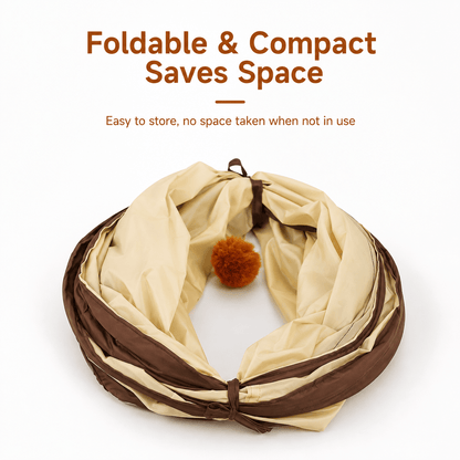 Foldable Cat Tunnel & Interactive Hide & Play Toy