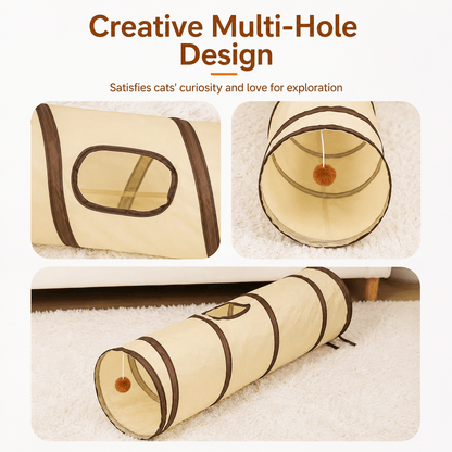 Foldable Cat Tunnel & Interactive Hide & Play Toy