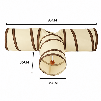 Foldable Cat Tunnel & Interactive Hide & Play Toy