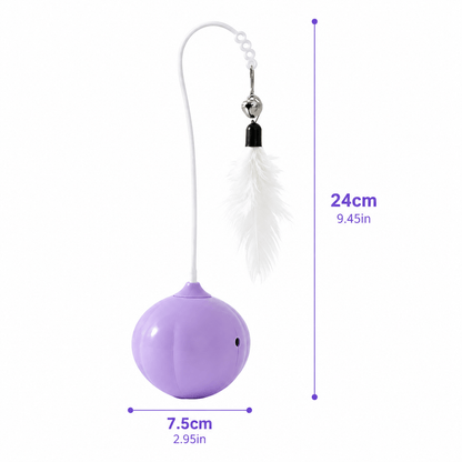 Interactive Feather & Laser Cat Toy & Wobble Teaser with Bell