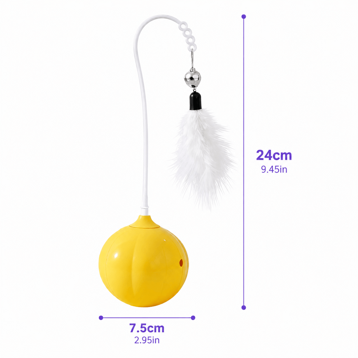 Interactive Feather & Laser Cat Toy & Wobble Teaser with Bell