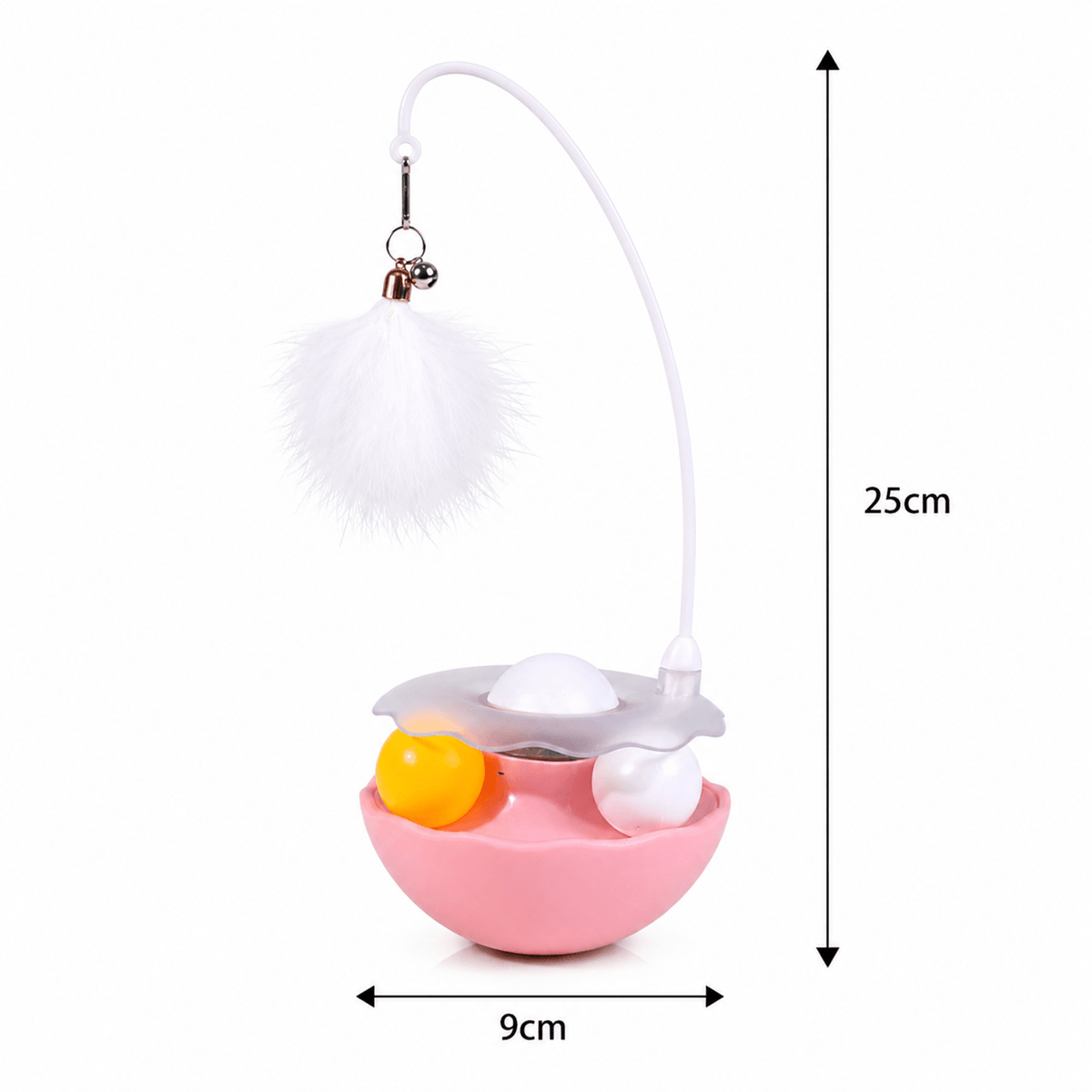 Interactive Cat Toy with Feather, Bell & Catnip