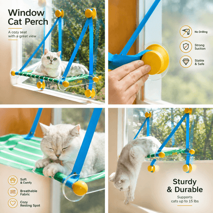 Foldable Window Cat Hammock & Suction Cup Cat Perch