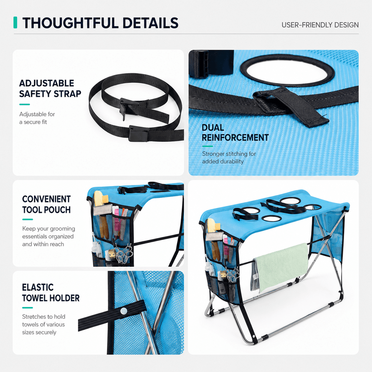Senior Pet Grooming Hammock & Full Body Support & Foldable Grooming Table