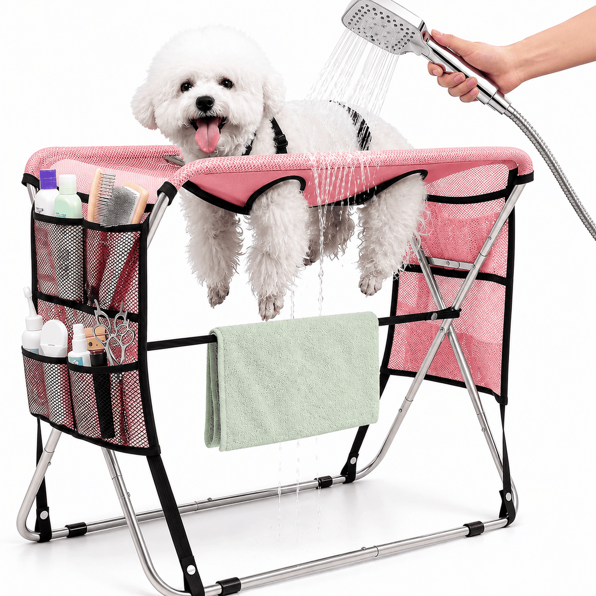 Senior Pet Grooming Hammock & Full Body Support & Foldable Grooming Table