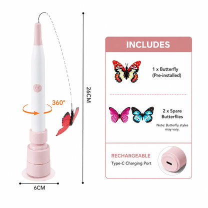Interactive Butterfly Cat Toy & Automatic 360° Rechargeable Self-Play Teaser