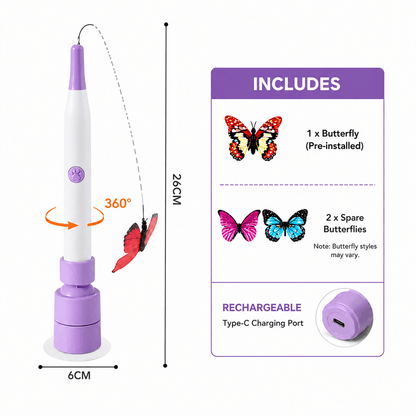 Interactive Butterfly Cat Toy & Automatic 360° Rechargeable Self-Play Teaser