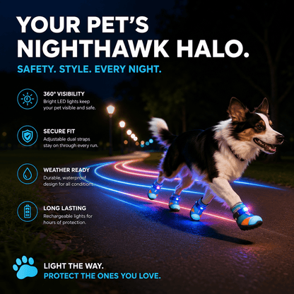 Motion-Activated LED Dog Boots & Breathable Anti-Slip Paw Protection Shoes - 2pcs