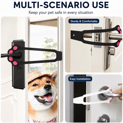 Adjustable Pet Door Holder & No-Drill Door Latch for Cats & Dogs
