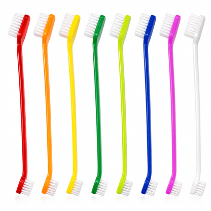 8-Pack Dual-Headed Pet Toothbrush Set for Dogs & Cats
