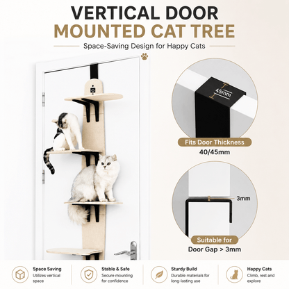 Door-Mounted Cat Climber & Space-Saving Multi-Level Cat Tree