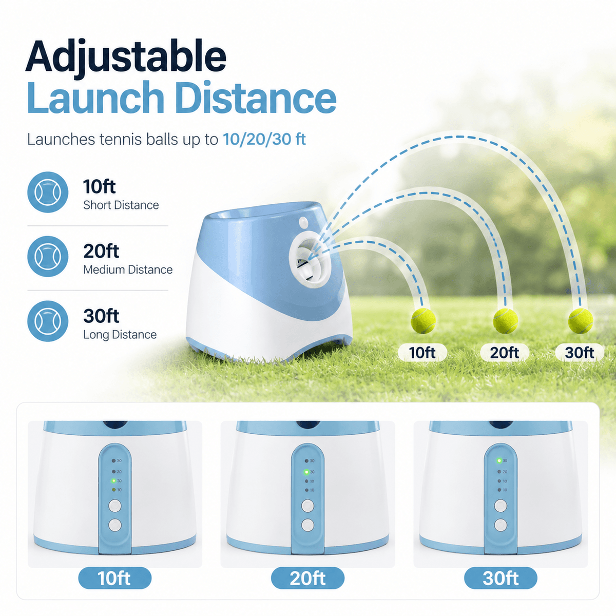 Automatic Dog Ball Launcher with 3 Tennis Balls & Interactive Fetch Toy for Dogs