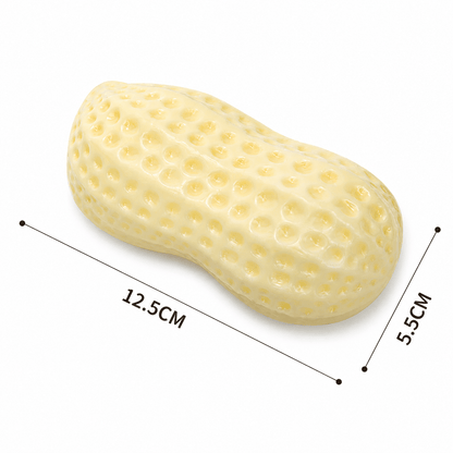 Squeaky Peanut Dog Chew Toy & Textured Dental Toy for Boredom & Interactive Play