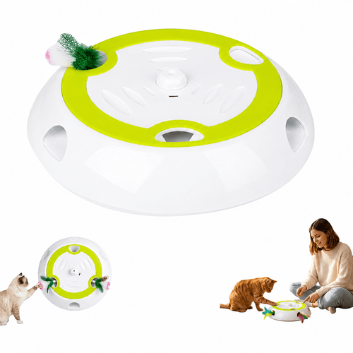 Interactive Feather Hunt Cat Toy & Rechargeable Multi-Speed Play