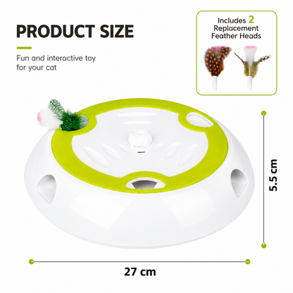 Interactive Feather Hunt Cat Toy & Rechargeable Multi-Speed Play