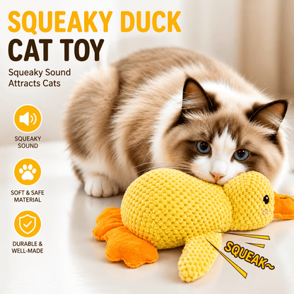 Catnip Duck Toy & Crinkle Plush Cat Toy for Kicking, Biting & Interactive Play