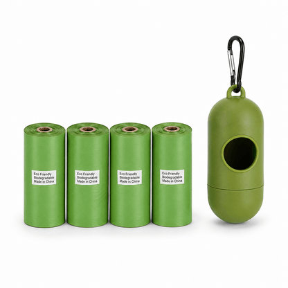HDPE + EPI Dog Poop Bags & Leak-Proof Rolls with Free Dispenser