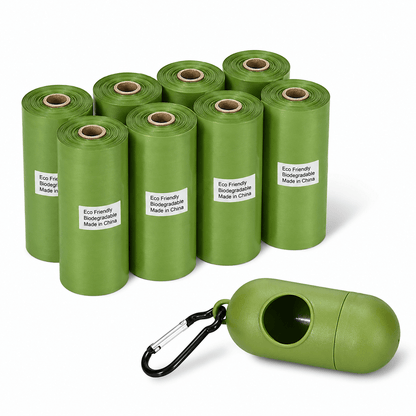 HDPE + EPI Dog Poop Bags & Leak-Proof Rolls with Free Dispenser