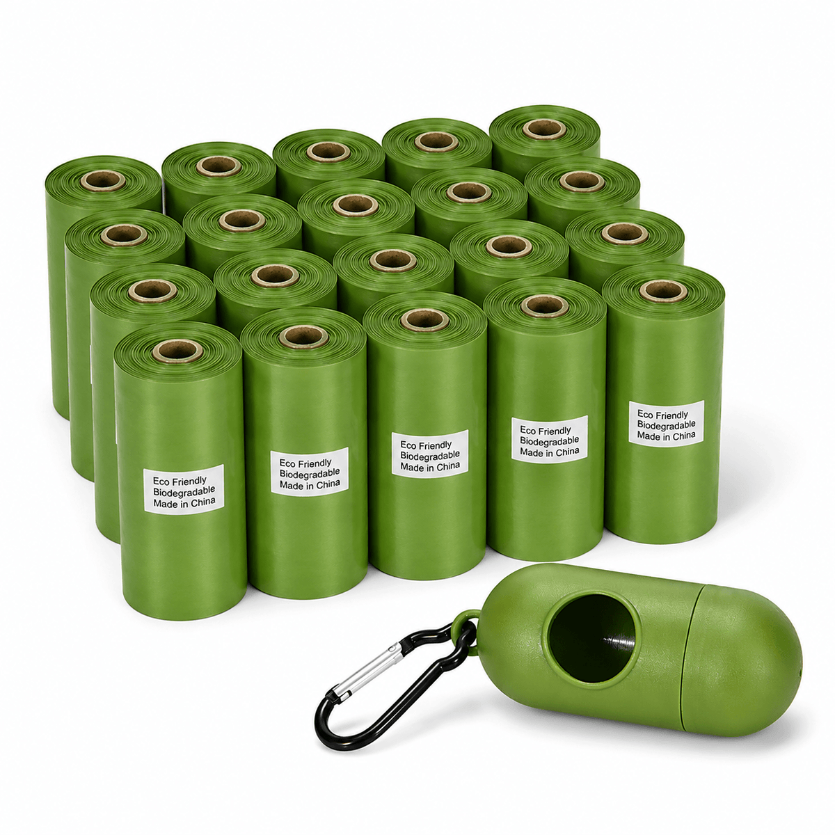 HDPE + EPI Dog Poop Bags & Leak-Proof Rolls with Free Dispenser