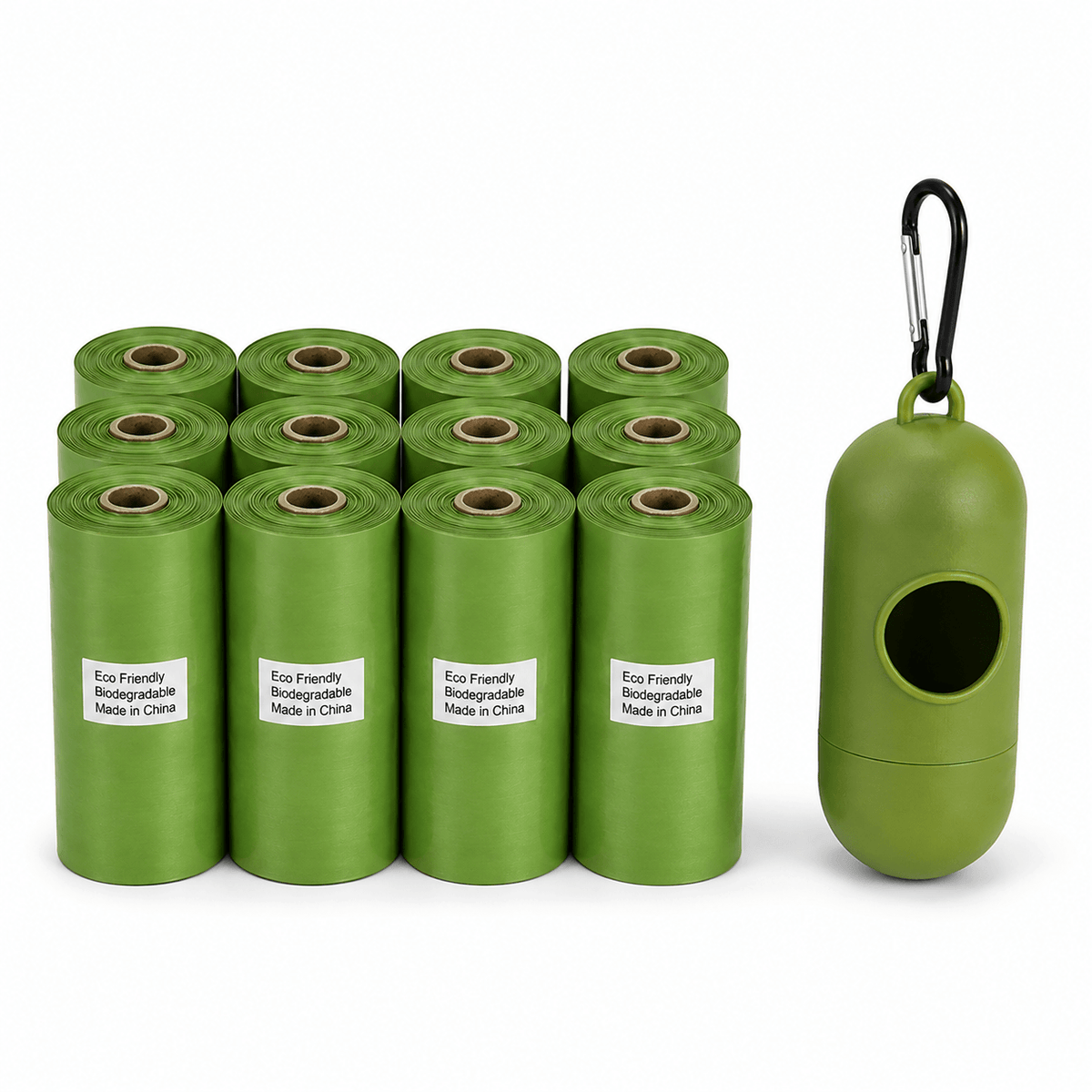 HDPE + EPI Dog Poop Bags & Leak-Proof Rolls with Free Dispenser
