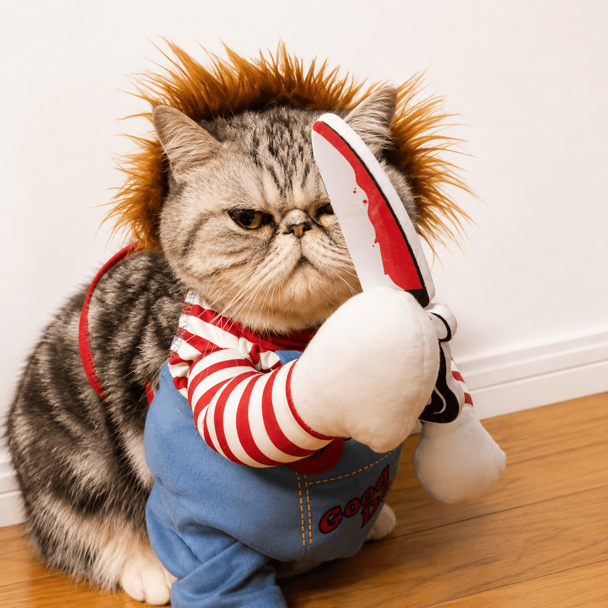 Scary Doll Pet Costume & Funny Halloween Costume for Cats & Dogs