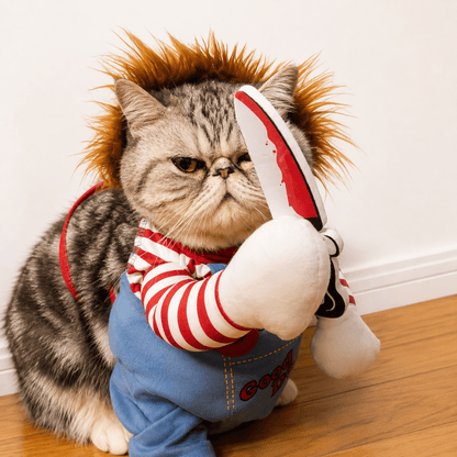 Scary Doll Pet Costume & Funny Halloween Costume for Cats & Dogs