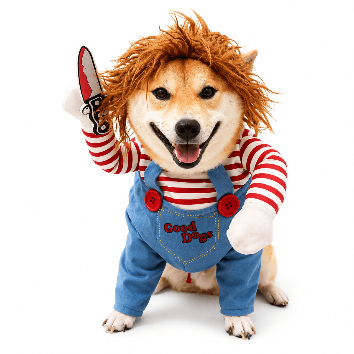 Scary Doll Pet Costume & Funny Halloween Costume for Cats & Dogs