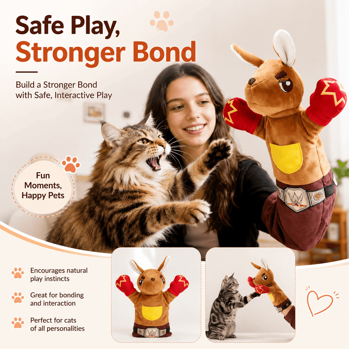 Cat Wrestling Glove & Interactive Wrestler Toy for Cats