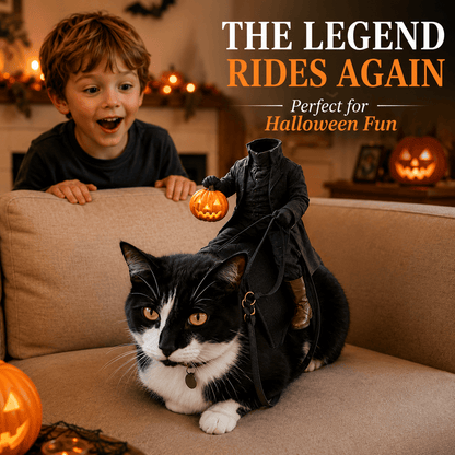 Headless Horseman Cat Costume & Funny 3D Halloween Pet Costume